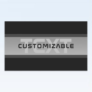 Adesivo Retangular Texto Empilhado Personalizável Moderno Preto e C