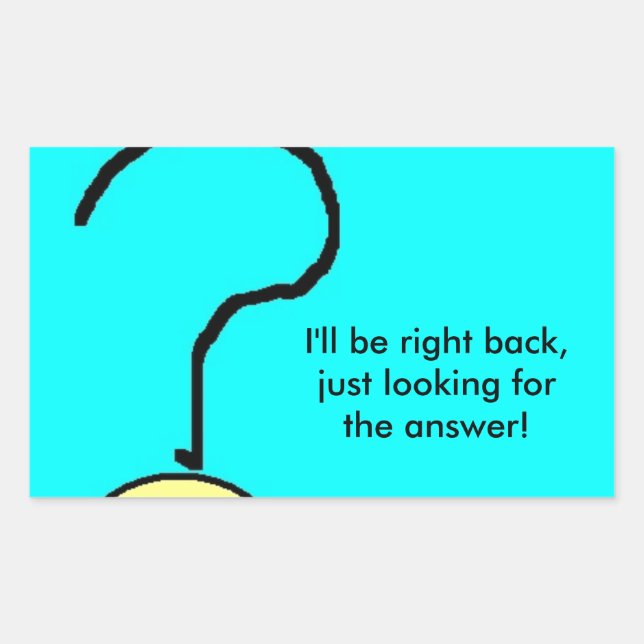 Adesivo Retangular texto engraçado, ponto de interrogação perdido emo (Frente)