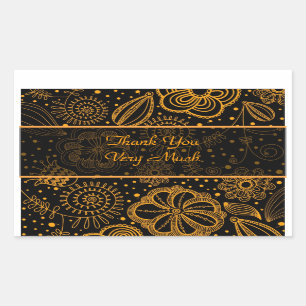 Adesivo Retangular Texto Personalizado do Padrão Floral Retroativo Pr