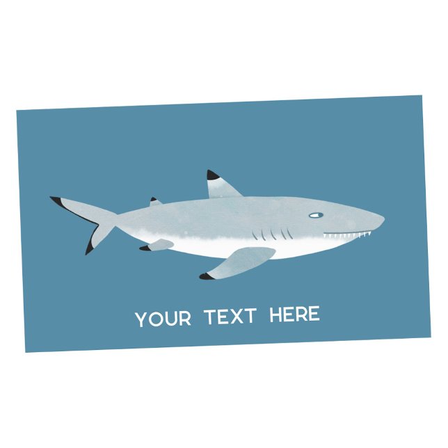 Adesivo Retangular Texto Personalizado do Tubarão-recife com ponta pr (Black tipped reef shark fun custom text personalized stickers)