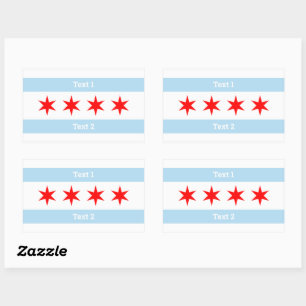 Adesivo Retangular Texto Personalizado em Chicago Sinalizador 6 Estre