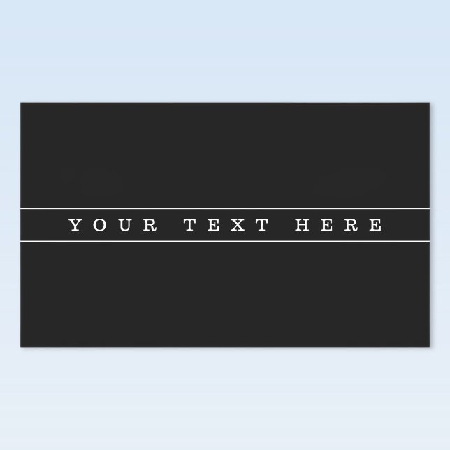 Adesivo Retangular Texto Simples na moda e faixas finas (Criador carregado)