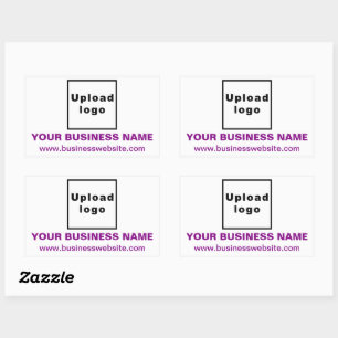 Adesivo Retangular Textos roxos de sites empresariais em branco