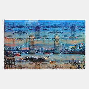 Adesivo Retangular Thames Memories of Tower Bridge, Londres, Inglater