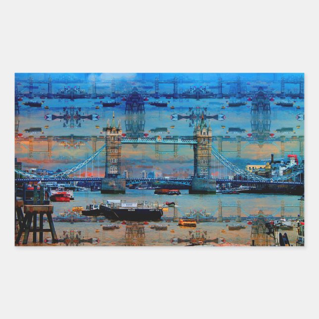 Adesivo Retangular Thames Memories of Tower Bridge, Londres, Inglater (Frente)