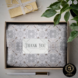 Adesivo Retangular Thank You Business Sticker Silver Gray & Platinum