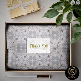 Adesivo Retangular Thank You Business Sticker White & Gold