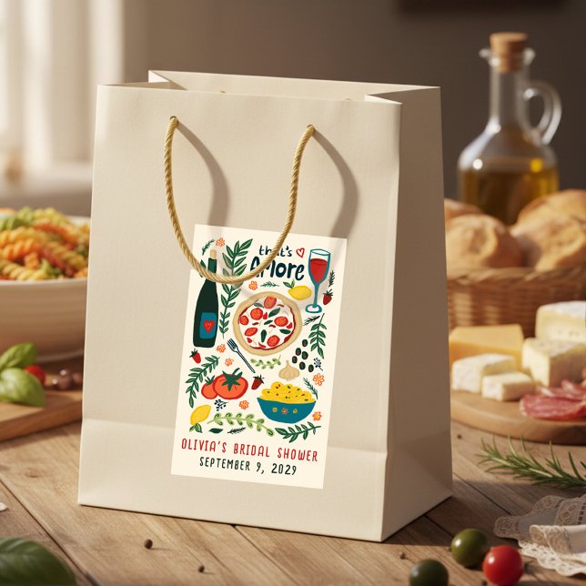 Adesivo Retangular That's Amore Italian Food CUSTOM Bridal Shower (That's Amore Italian Food CUSTOM Bridal Shower Rectangular Sticker
)