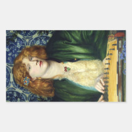 Adesivo Retangular The Blue Bower (por Dante Gabriel Rossetti)