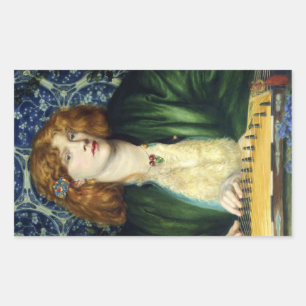 Adesivo Retangular The Blue Bower (por Dante Gabriel Rossetti)