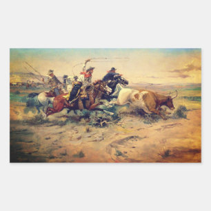 Adesivo Retangular The Herd Quitter (por C. M. Russell, c. 1897)