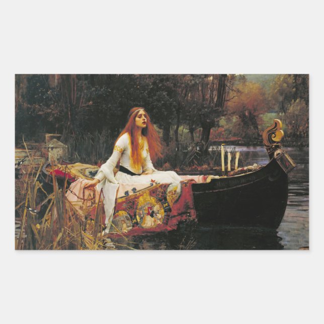 Adesivo Retangular The Lady of Shalott, c. 1888 by John Waterhouse (Frente)