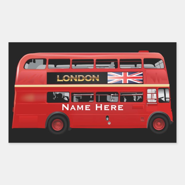 Adesivo Retangular The London Red Bus (Frente)