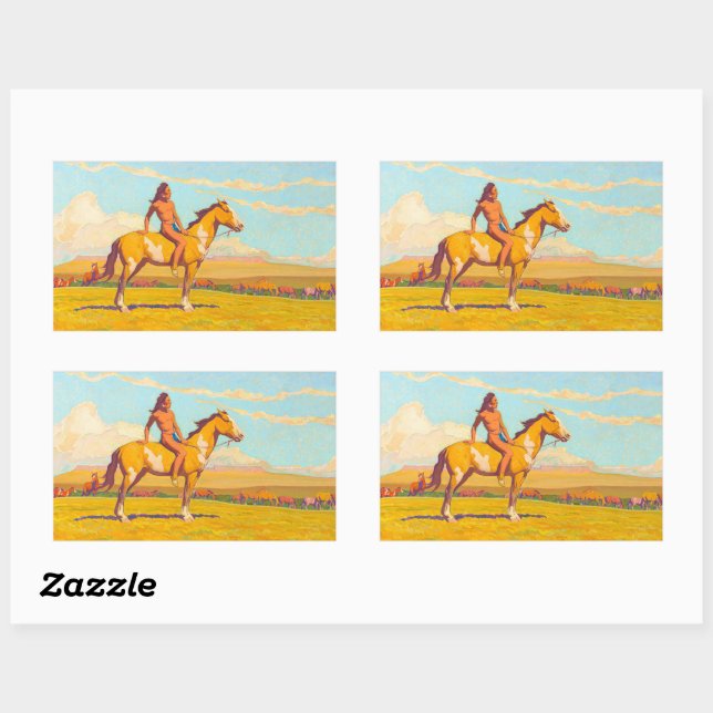 Adesivo Retangular The Pony Boy, 1920 por Maynard Dixon (Folha)