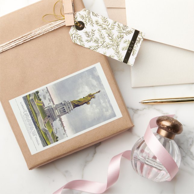 Adesivo Retangular The Statue of Liberty, The Great Bartholdi Statue (Presentear)