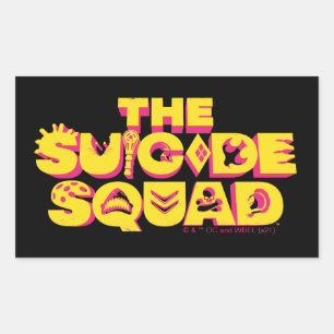 Adesivo Retangular The Suicide Squad   Character Icon Logo