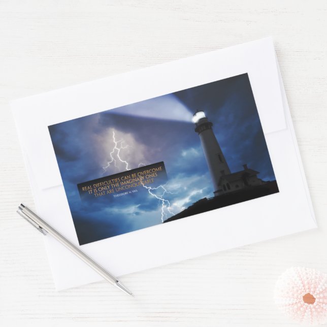 Adesivo Retangular Theodore N. Vail Inspirational Cote "Superação" (Envelope)