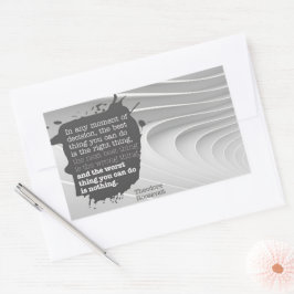 Adesivo Retangular Theodore Roosevelt, citação inspiracional "Decisão