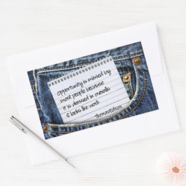 Adesivo Retangular Thomas Edison Inspirational Cote "Oportunidade"