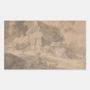 Adesivo Retangular Thomas Gainsborough - paisagem aberta com figuras