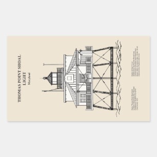 Adesivo Retangular Thomas Point Shoal Lighthouse - Maryland - SBD