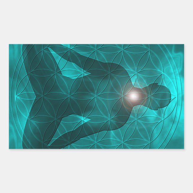 Adesivo Retangular Throat Chakra Vishuddha (Frente)