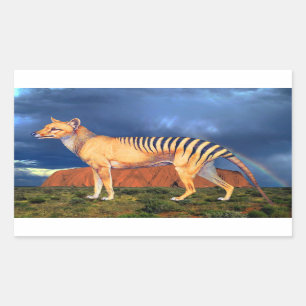 Adesivo Retangular Thylacine (tigre tasmaniano)
