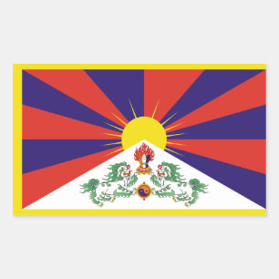 Adesivo Retangular Tibet/bandeira tibetana