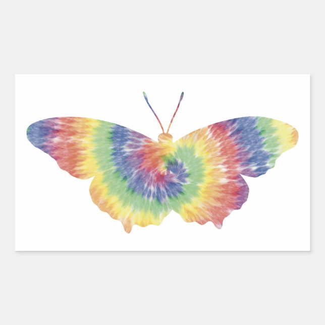 Adesivo Retangular Tie Dye Butterfly Sticker (Frente)