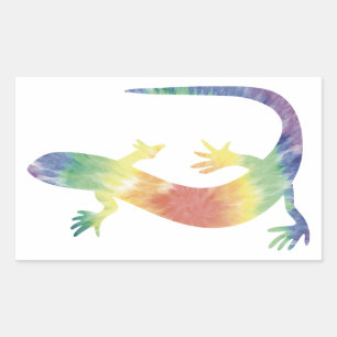 Adesivo Retangular Tie Dye Gecko Sticker