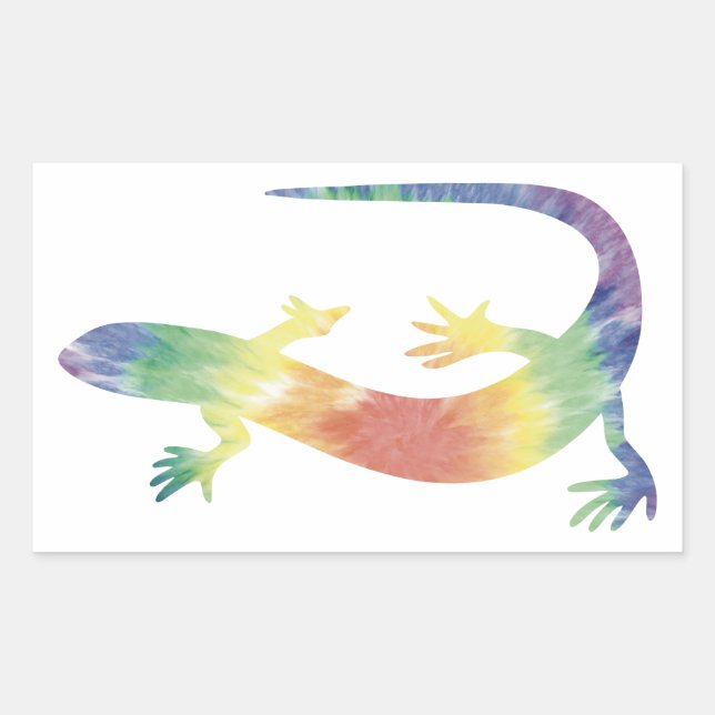 Adesivo Retangular Tie Dye Gecko Sticker (Frente)