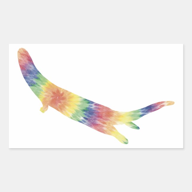 Adesivo Retangular Tie Dye River Otter Sticker (Frente)