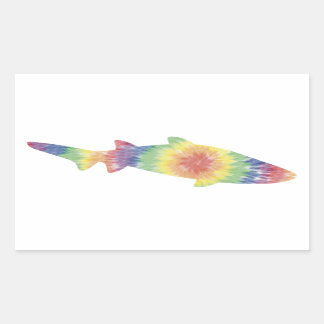 Adesivo Retangular Tie Dye Shark Sticker