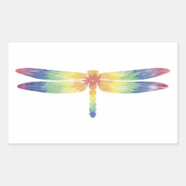 Adesivo Retangular Tie Dye Thick Dragonfly Sticker
