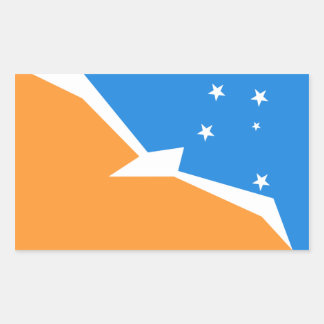 Adesivo Retangular Tierra Del Fuego Flag. Patagônia, Argentina