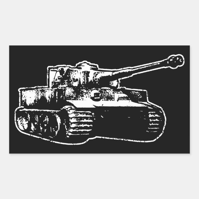 Adesivo Retangular Tiger I Sticker (Frente)