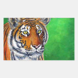 Adesivo Retangular Tiger Painting