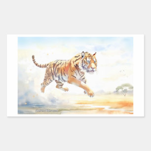 Adesivo Retangular Tigre na Ação 3