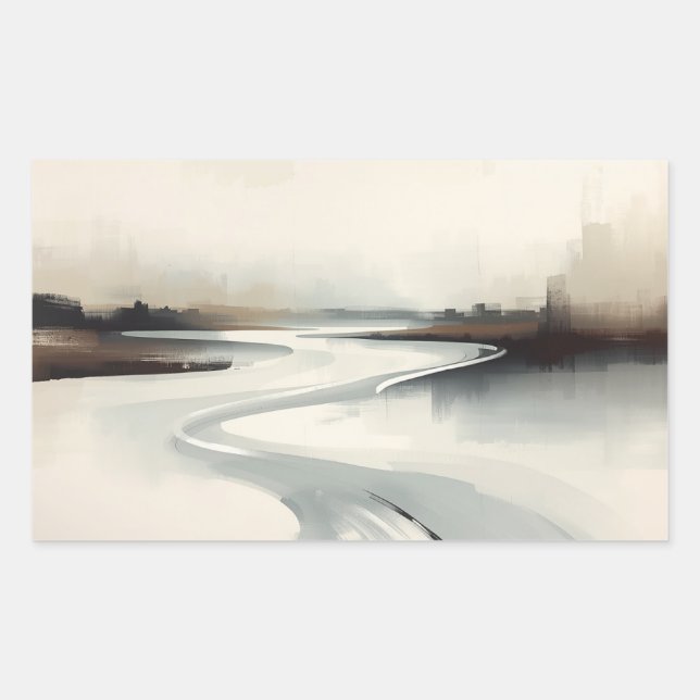 Adesivo Retangular Timeless Fountain Paintings – Elegant Art Capturin (Frente)