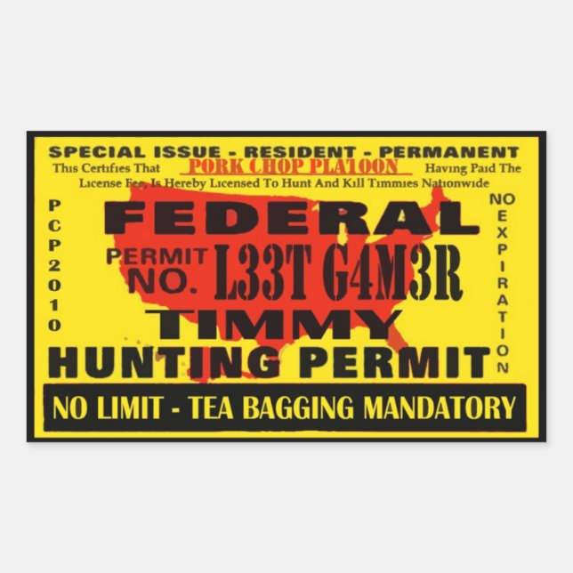 Adesivo Retangular Timmy Hunter Sticker (Frente)