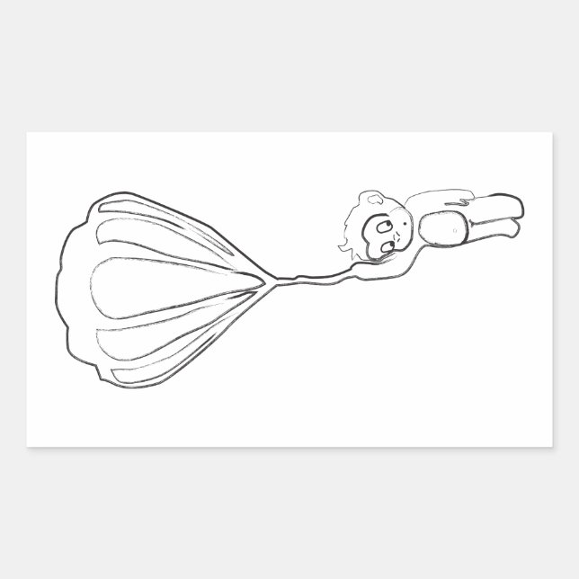 Adesivo Retangular tinta de balão de ar quente macaco (Frente)