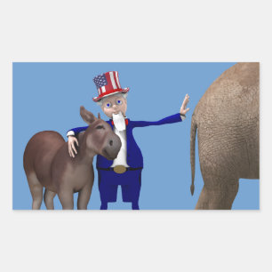 Adesivo Retangular Tio Sam Ama Burros