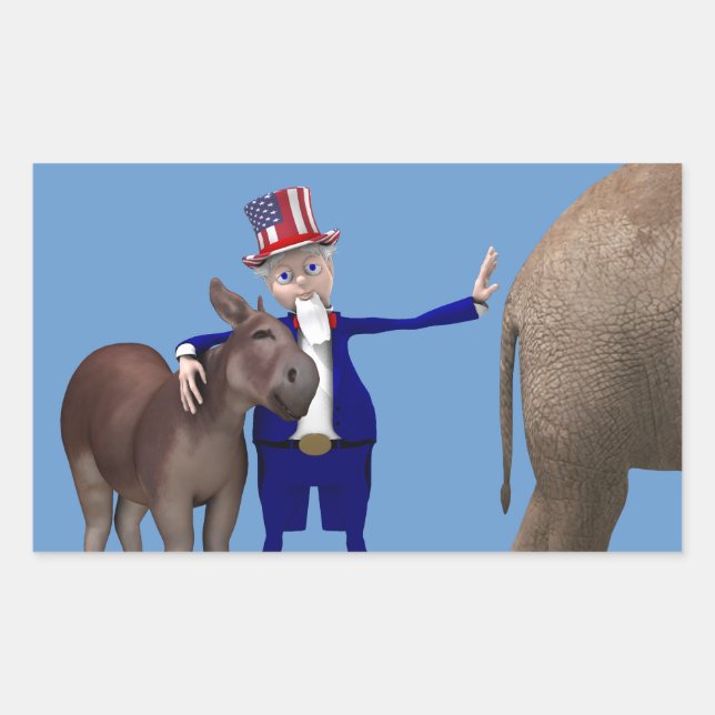 Adesivo Retangular Tio Sam Ama Burros (Frente)