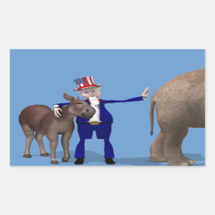 Adesivo Retangular Tio Sam ama Donkeys