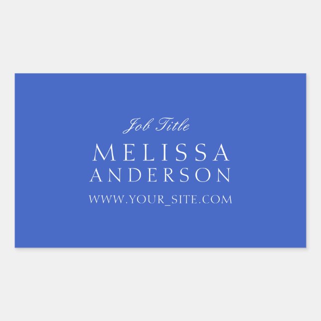 Adesivo Retangular Tipografia profissional - Azul ceruliano (Frente)