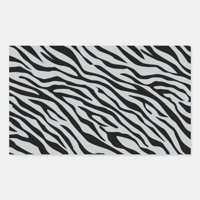 Adesivo Retangular Tiras de Zebra Mágica Clique para Personalizar a c (Frente)