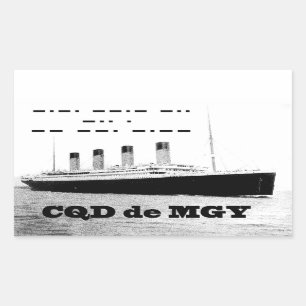 Adesivo Retangular Titanic CQD de MGY Sinal de socorro sem fio