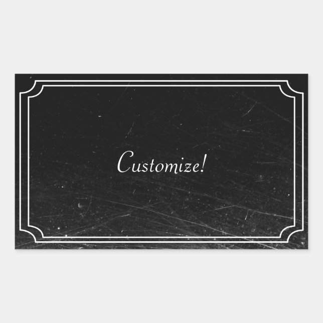 Adesivo Retangular Título do filme silencioso crachado (Frente)