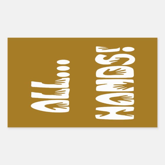 Adesivo Retangular Todas as mãos. (Frente)