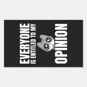 Adesivo Retangular Todos têm direito à minha opinião,